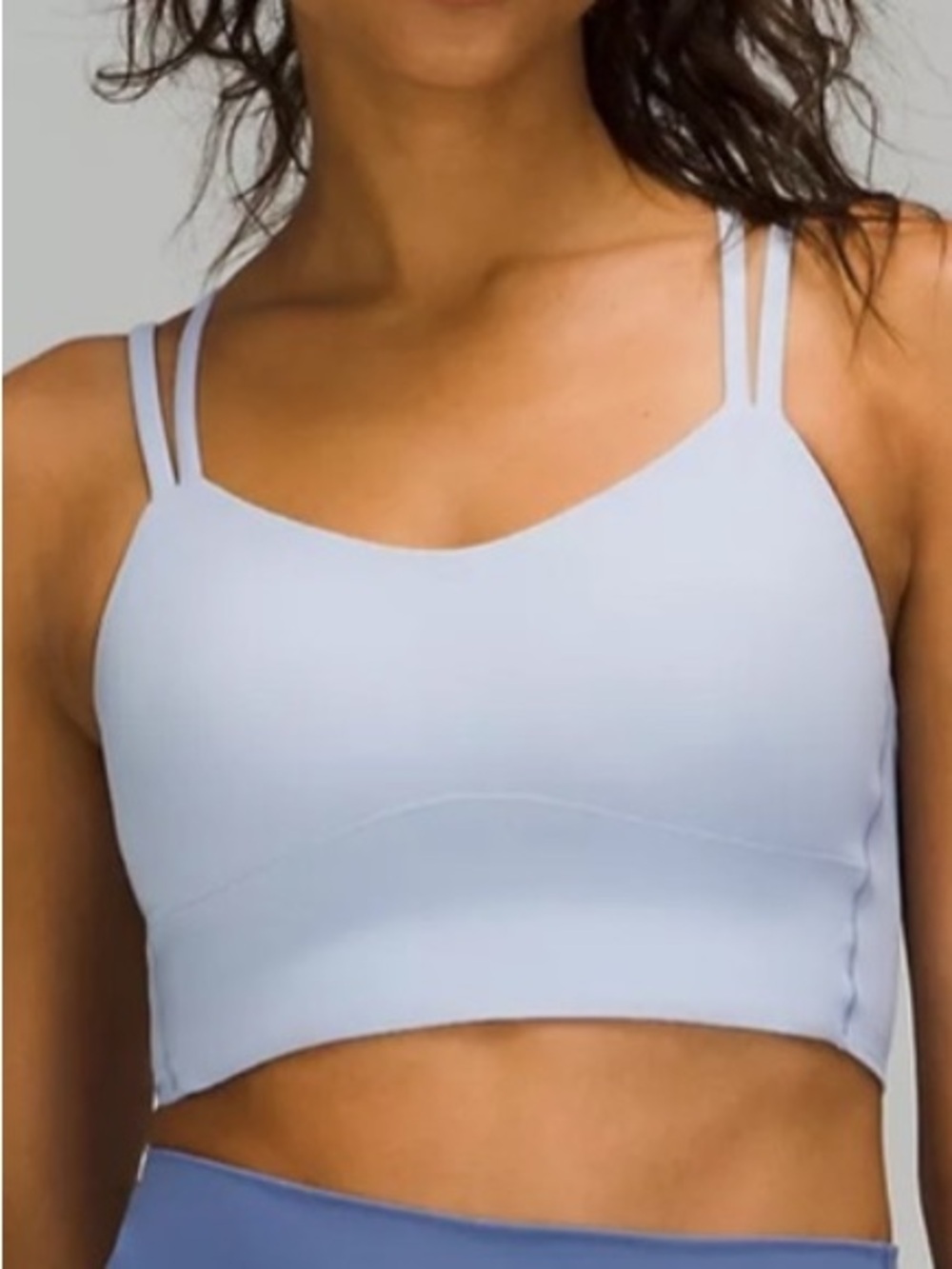 lululemon like a cloud longline bra b/c LW2CSIS light blue